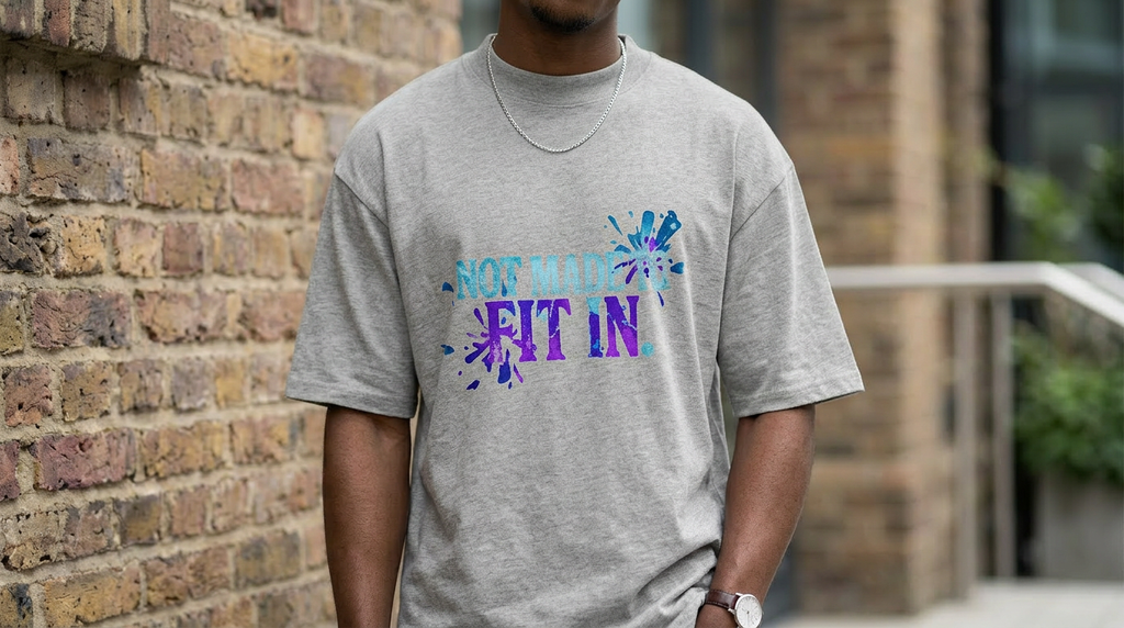 Not Made To Fir In Organic Oversized High Neck Streetwear Tee – Unisex